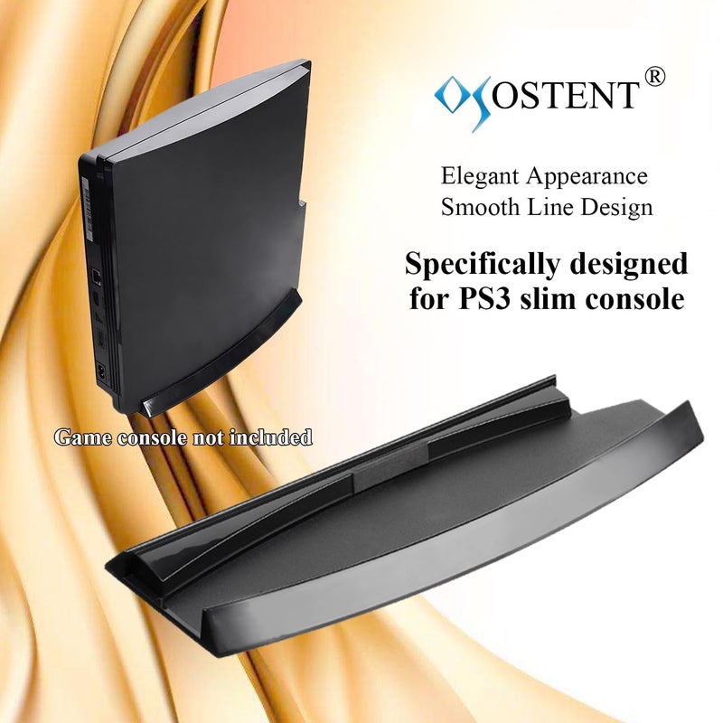 OSTENT حامل عمودي مضاد للانزلاق لجهاز سوني PS3 سليم باللون الأسود - Image 2
